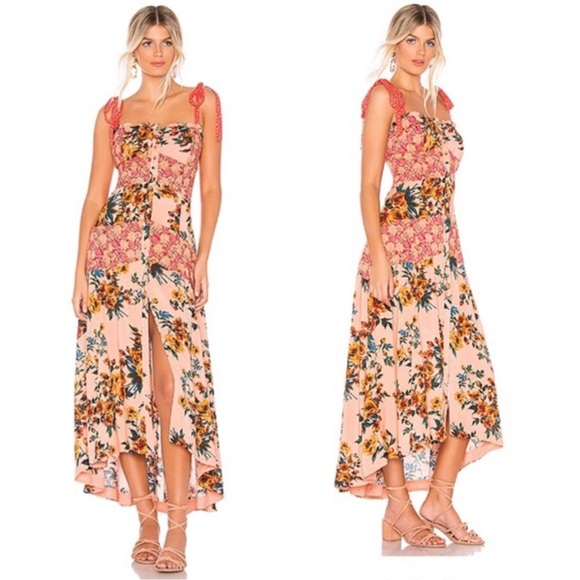 Free People Dresses & Skirts - Free People Floral Lover Boy Maxi Dress Size 8 long button down